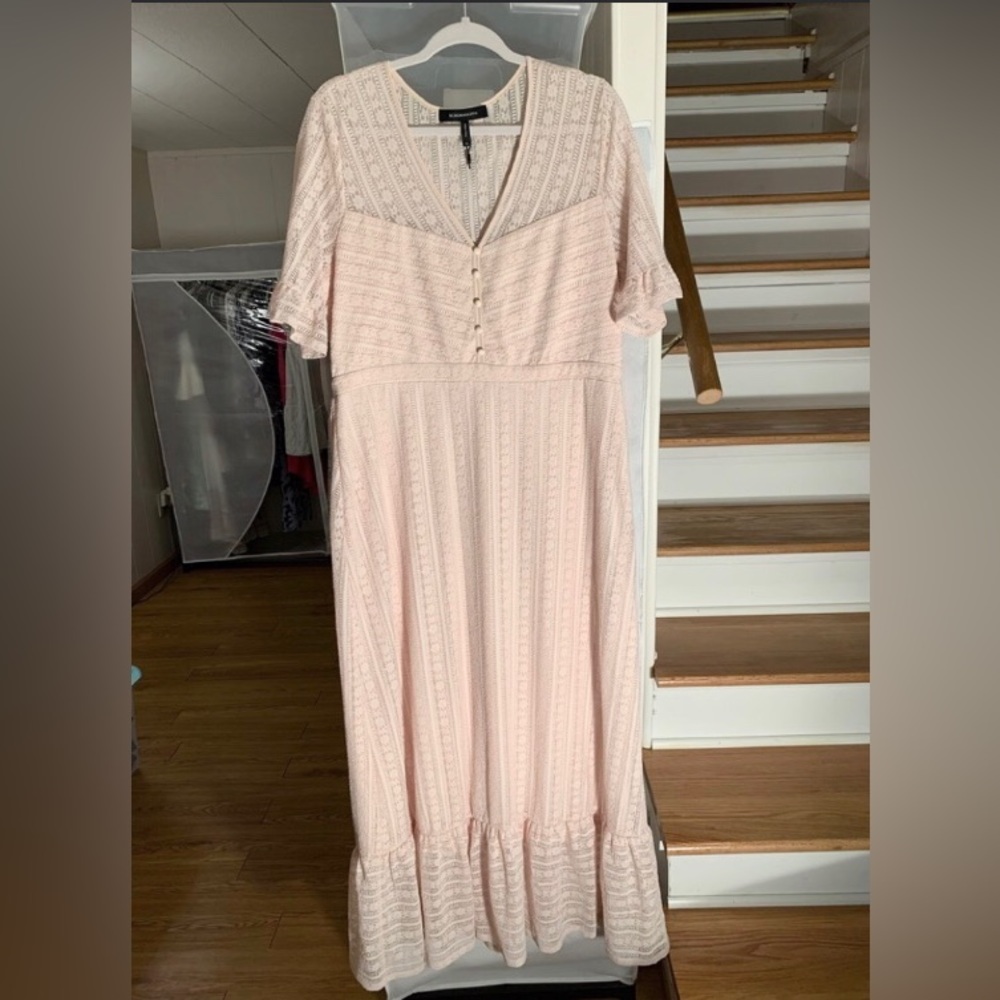 BCBG Max Azria Lace-Overlay Maxi Dress